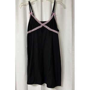 Spoiled Angel Black Slip Dress Stretch Babydoll Y2K L